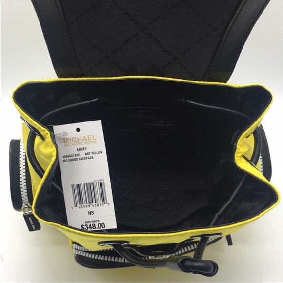 MICHAEL KORS ABBEY MD CARGO BACKPACK BRT YELLOW - Picture 7 of 8